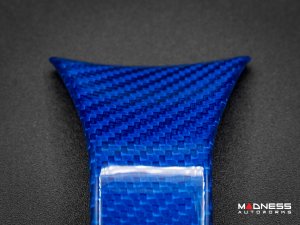 Alfa Romeo Giulia Steering Wheel Trim - Carbon Fiber - Lower Decal Trim - QV Model - 2020+ models - Blue Candy